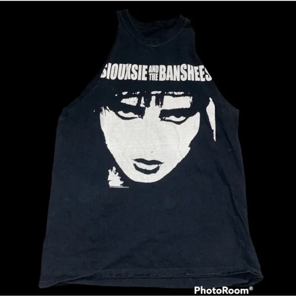 SOLD Vintage Siouxsie and the Banshees Band Tour Concert Cut Off Shirt - M - Picture 2 of 3